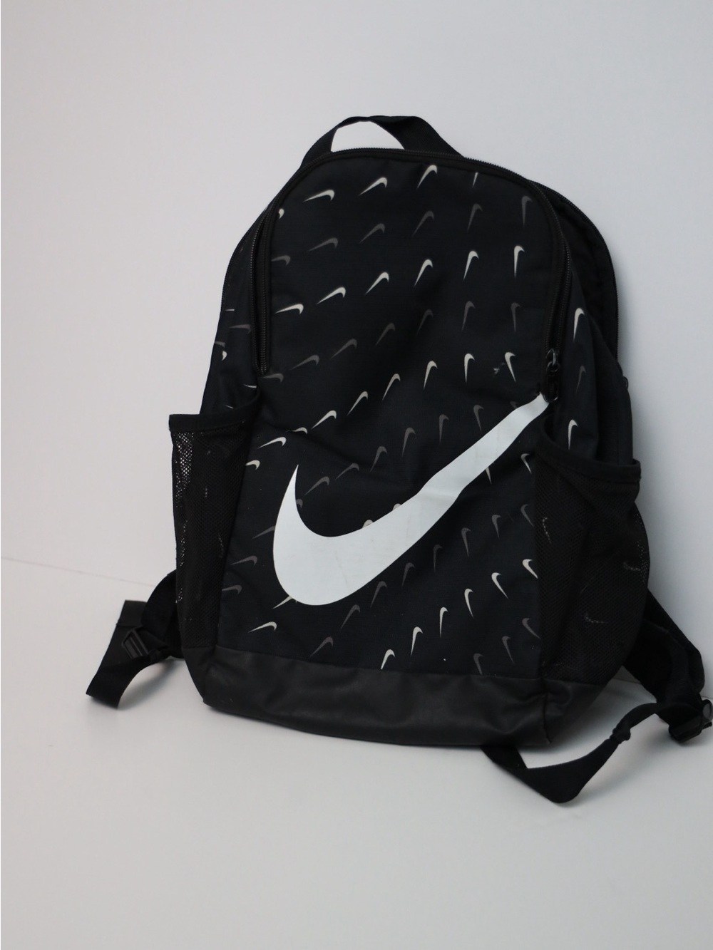 Nike Black Backpack with White Swoosh -  kids backpack